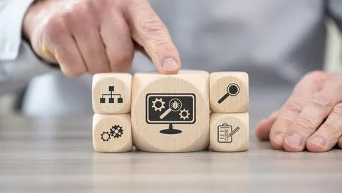 Concept of software testing Stockfoto's