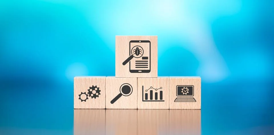 Concept of software testing Stock Photos