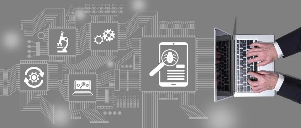 Concept of software testing Foto stock