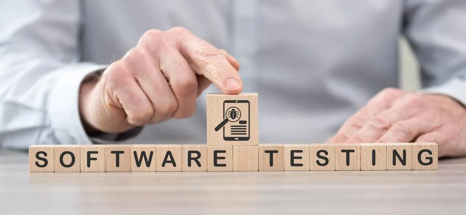 Concept of software testing Stock Photos