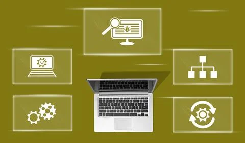 Concept of software testing Stockfoto's