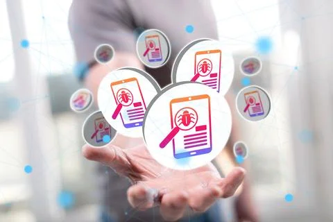 Concept of software testing Stock Photos