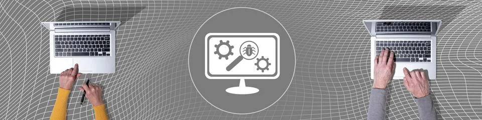 Concept of software testing Stockfoto's