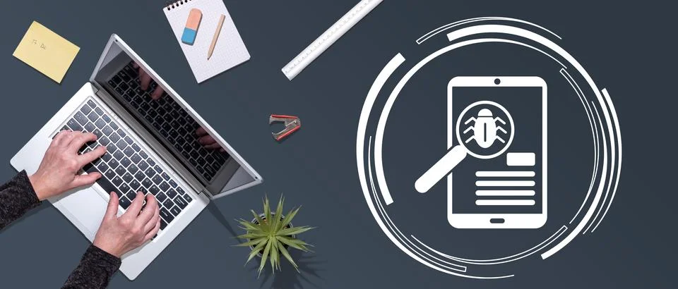 Concept of software testing 스톡 사진