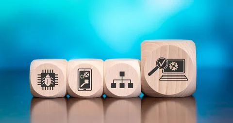 Concept of software testing Stock-Fotos