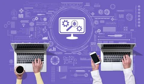 Concept of software testing Foto stock