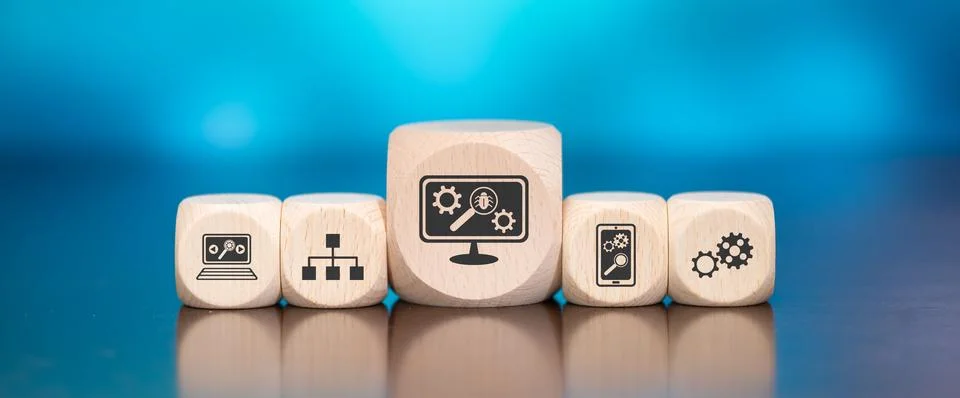 Concept of software testing Stock Photos