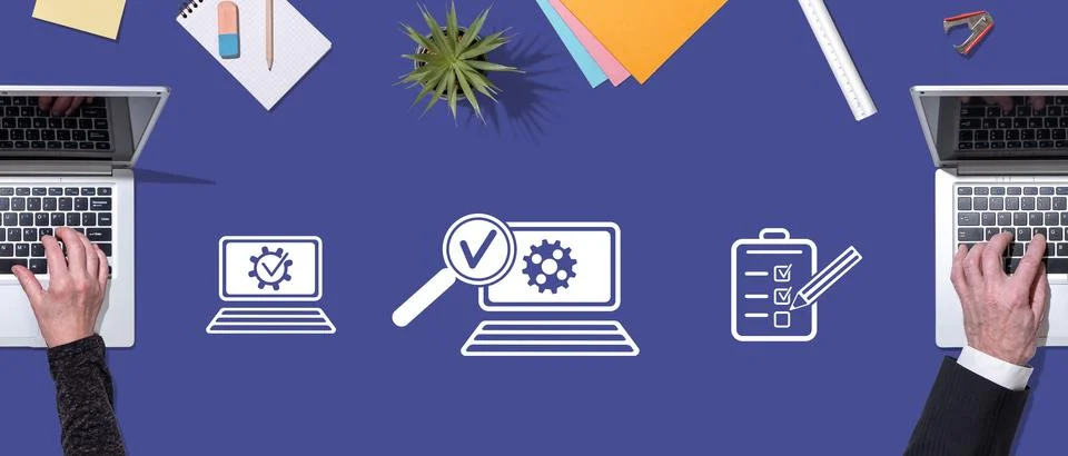 Concept of software testing Stockfoto's