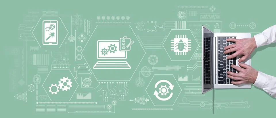 Concept of software testing Foto stock