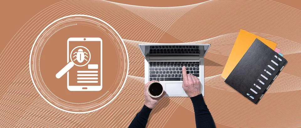 Concept of software testing Stock Photos