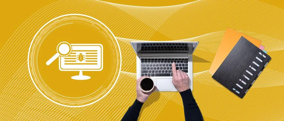 Concept of software testing Stockfoto's