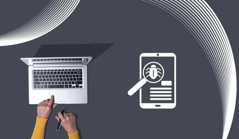 Concept of software testing Stockfoto's