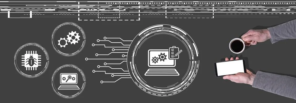 Concept of software testing Stock Photos