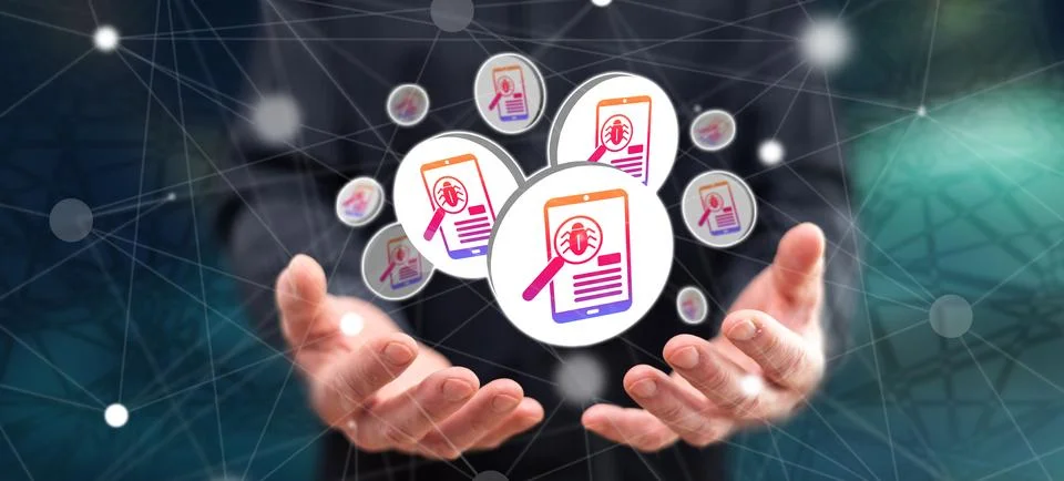 Concept of software testing Stockfoto's