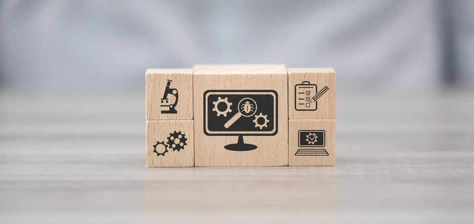 Concept of software testing 스톡 사진