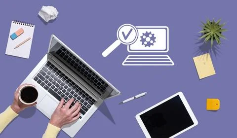 Concept of software testing 写真素材