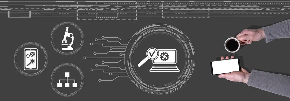 Concept of software testing 库存照片