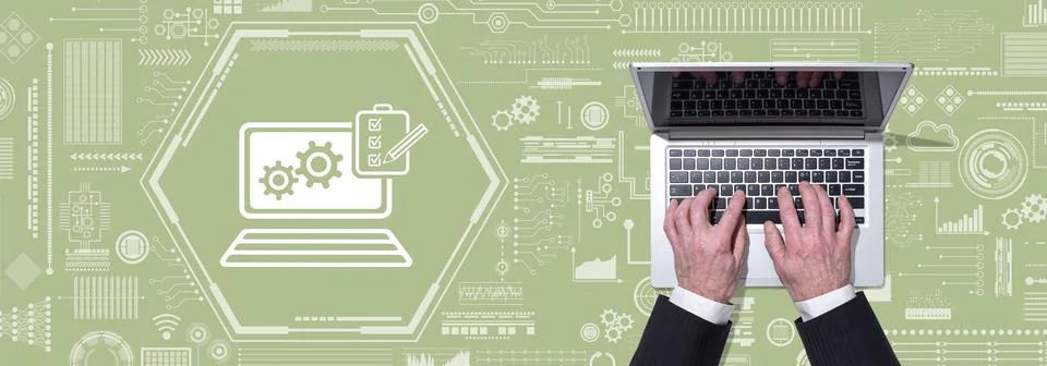 Concept of software testing Stockfoto's