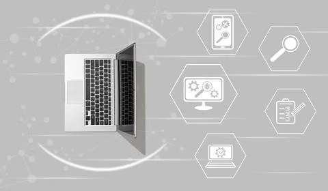 Concept of software testing Stock Photos