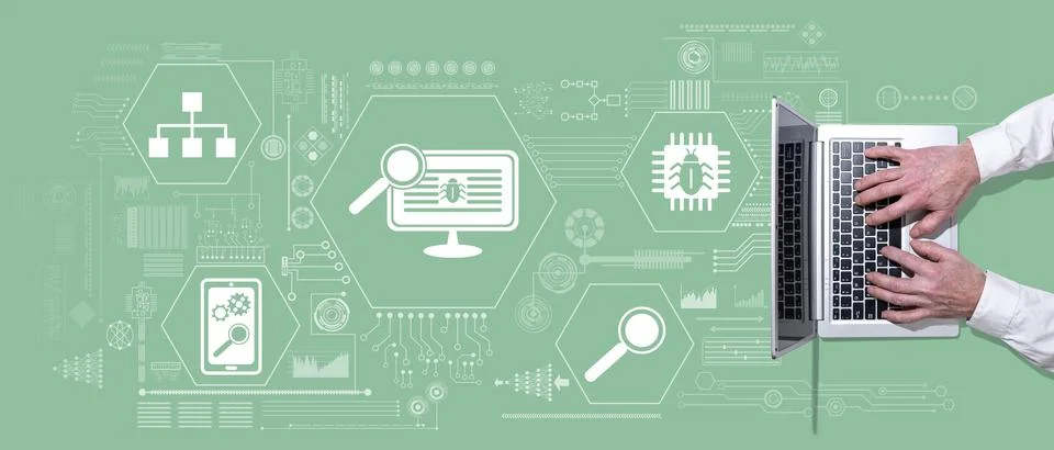 Concept of software testing Stock Photos