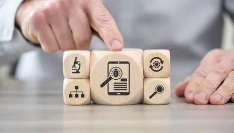 Concept of software testing Stock Photos