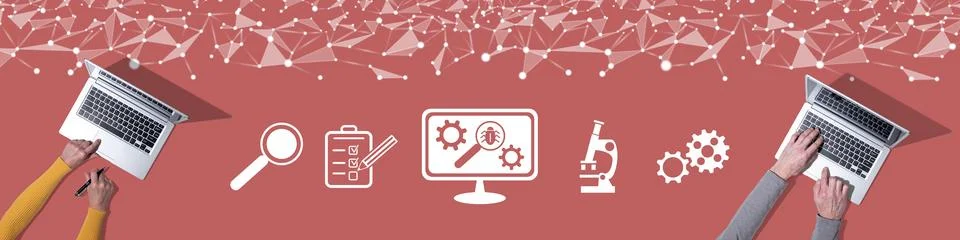 Concept of software testing Stock Photos