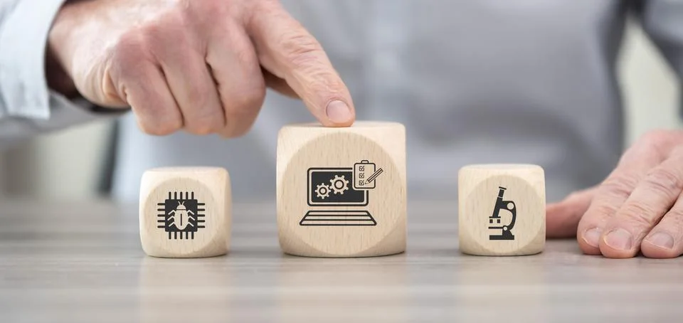 Concept of software testing Stock Photos