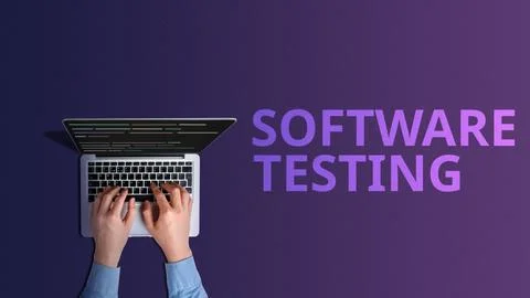The concept of software testing in programs Stockfoto's