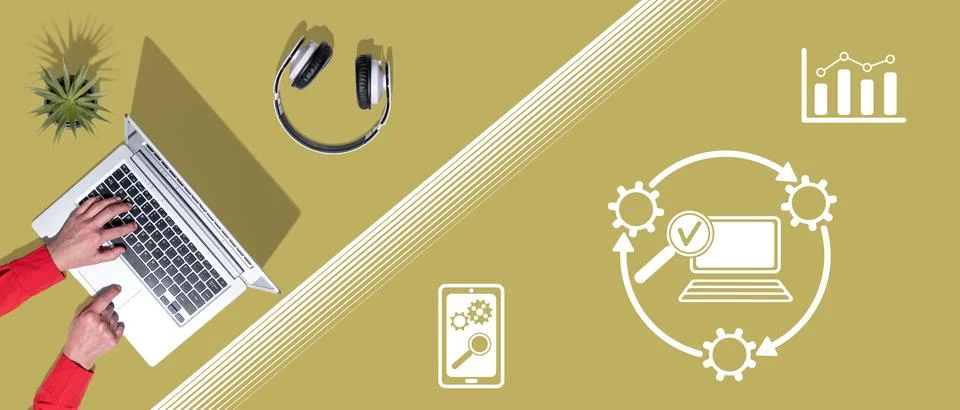 Concept of software update Stockfoto's