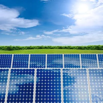Concept of solar panel Stock Photos