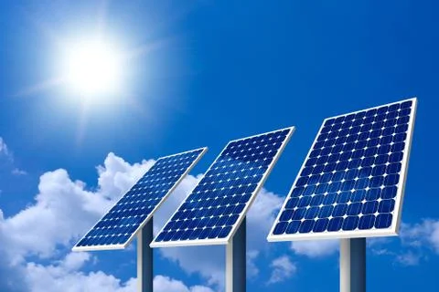 Concept of solar panel Stock Photos
