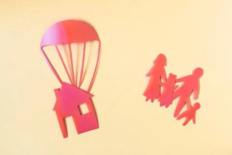 The concept of solving the housing problem. Stock Photos