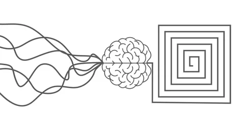 Concept of solving problem, situation, chaos and mess, psychotherapy Stock Footage 311300036