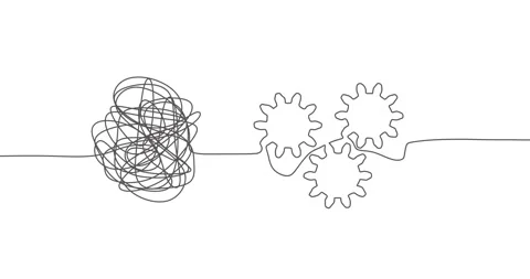 Concept of solving problem, situation, chaos and mess, psychotherapy Video stock 311534535