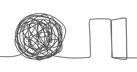 Concept of solving problem, situation, chaos and mess, psychotherapy. Stock Footage 311573089