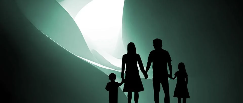 Concept of solving problems within the family with bonding and empathy イラスト素材