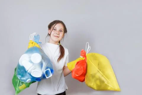 Concept of sorting garbage by color Stock Photos