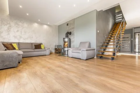 Concept of spacious open apartment Stock Photos