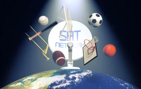 Concept of sport broadcast worldwide- Elements of this image furnished by NAS Stockillustratie
