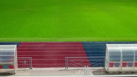 Concept Sport - Empty Stadium Before or After Competition. Dolly left Right Stock Footage 70224190
