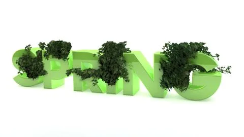 Concept in spring leaves on white background Stock Illustration