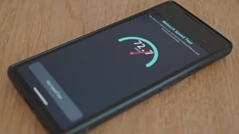 The concept of stable and good mobile internet speed. Digital UI Stock Footage 337998796