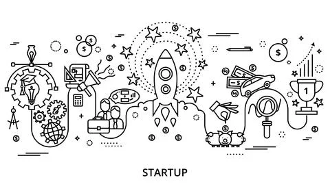Concept of startup project for graphic and web design Stock-Illustration