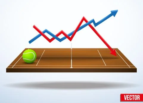 Concept of statistics about the game of tennis Stock Illustration
