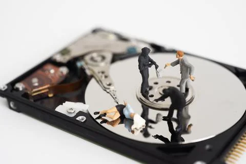 Concept of stealing confidential data documents from computer useful for anti Stock Photos