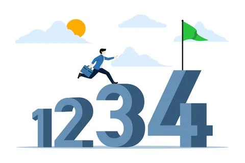Concept Step by step guide to success Illustrazione stock