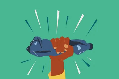 Concept of stop plastic pollution, global warming, recycling plastic Stock Illustration