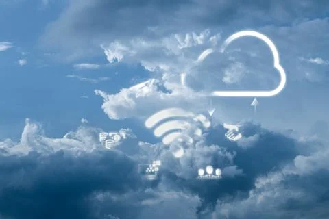 Concept of storage technology for doing business and social media, Cloud and  Stock Photos