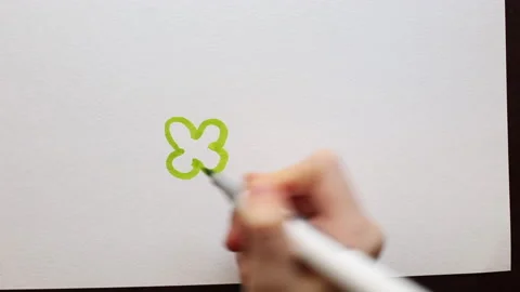 Concept of St.Patricks Day. Hands close up,  a leaves of clover Video stock 171182764