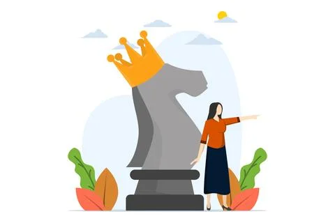Concept of strategy to win business competition 库存插图